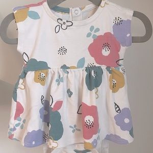 Tea Floral Snap Dress 3-6 M